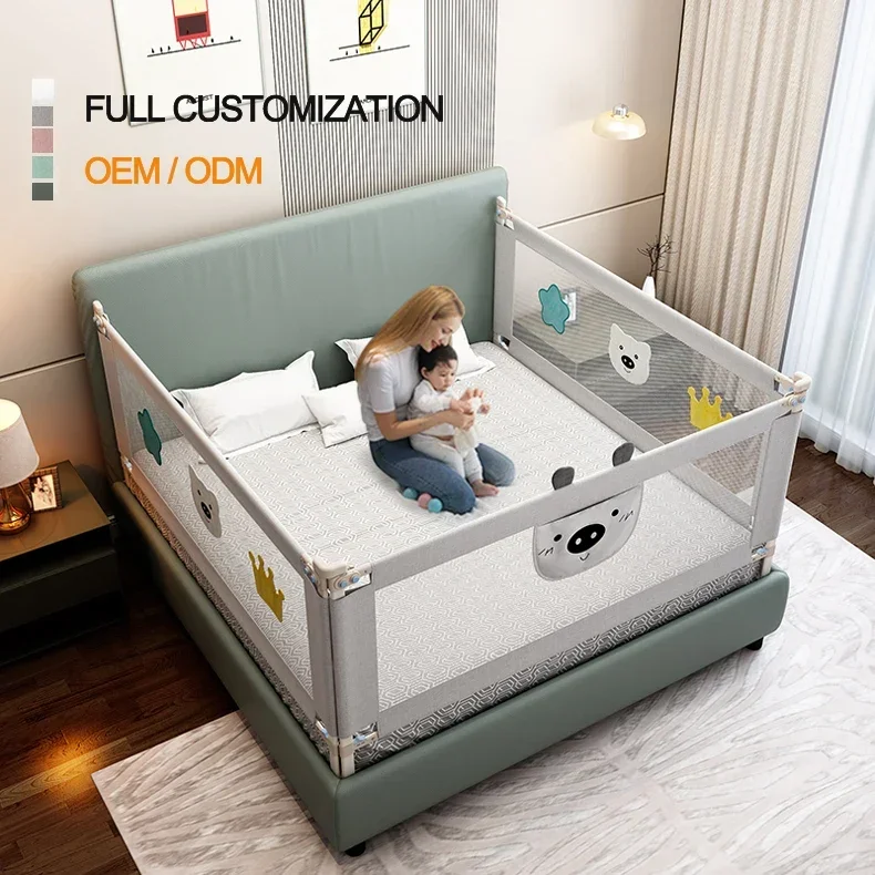 Portable Bed Safety Rail Child Safety Products Full Customization Cute Bear Design Bed Rails