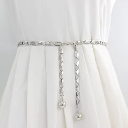 MYMC Metal Waist Chain Belt for Dress Skirt Luxury Woman Girls WaistBands Gold Silver Decorative Dress Accessories Quality Belts