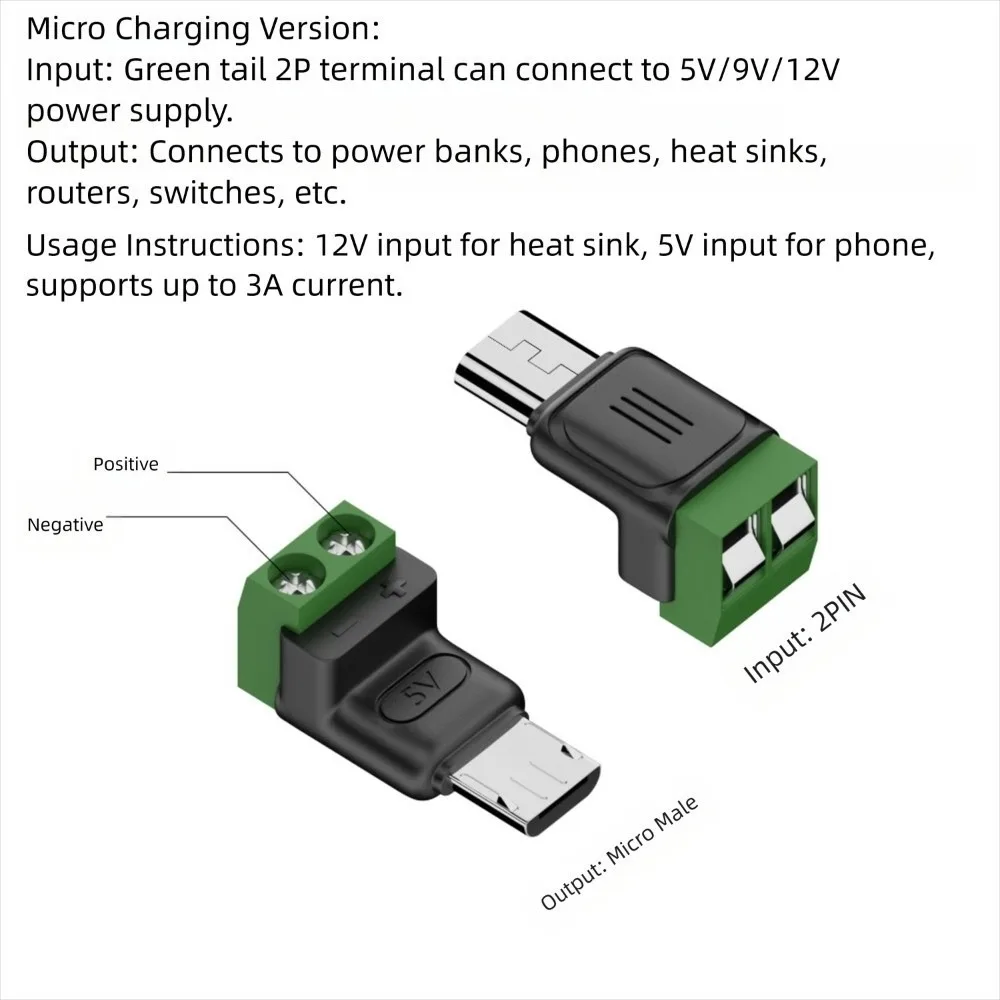 ตัวเลือกสินค้า อะแดปเตอร์ชาร์จ USB-C 2 ขา ไม่ต้องบัดกรี