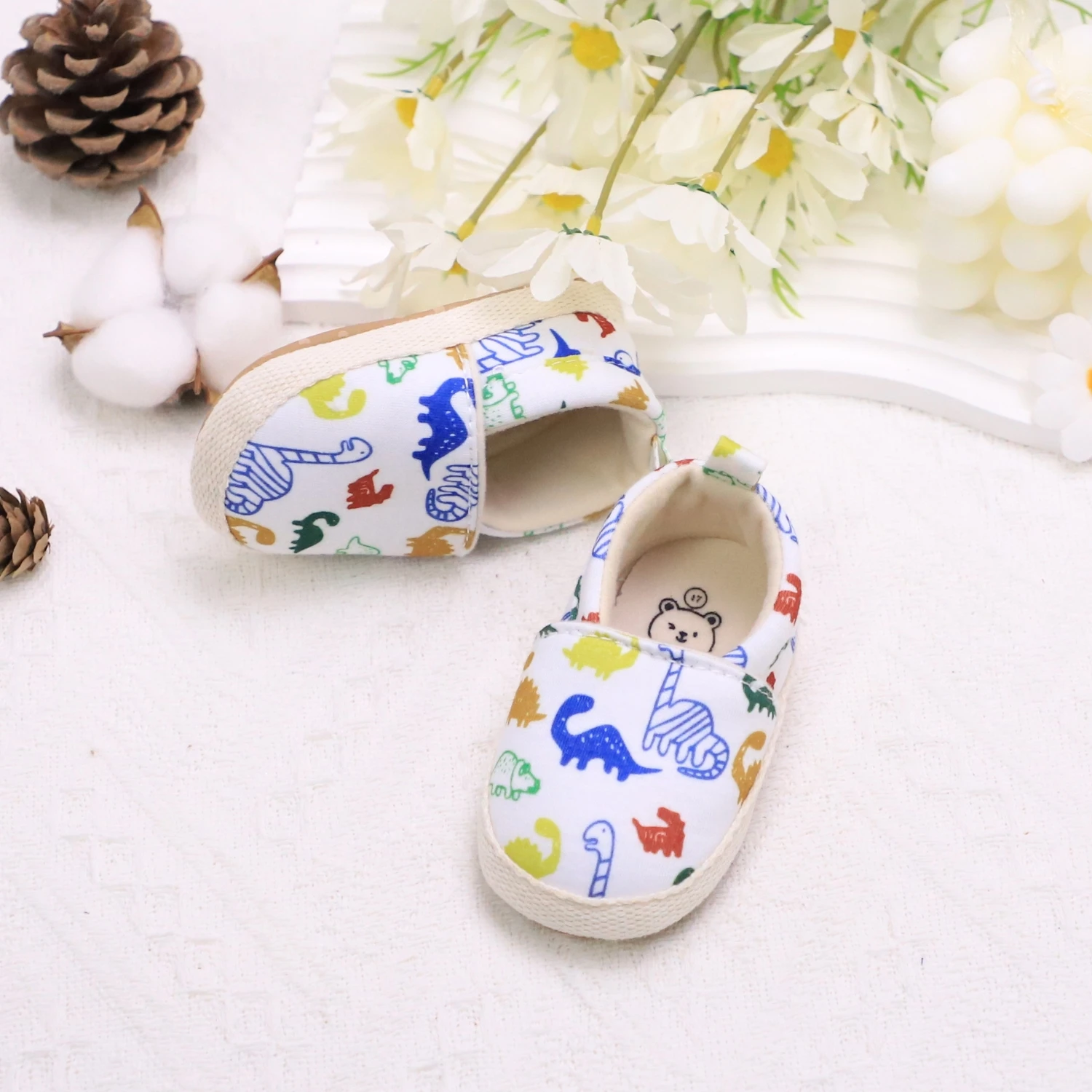 Casual Cute Cartoon Dinosaur Print Slip On Loafer Shoes For Baby Boys, Lightweight Non-slip Walking Shoes For Daily Party Wear, 3