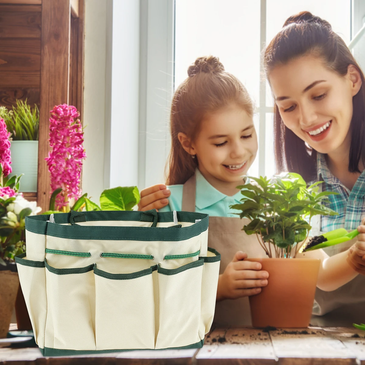 다용도 공구 가방 고품질 전문가용 멀티 포켓 정원 공구 가방 600D 옥스포드 원예 마당 잔디밭 작업용