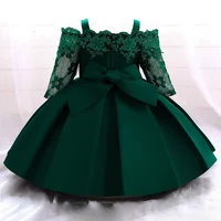 Baby Girls Christmas Dress Newborn Baptism Princess Party Dresses Lace Sleeve Toddler Girl Clothes 1 Years Birthday Wedding Gown 2