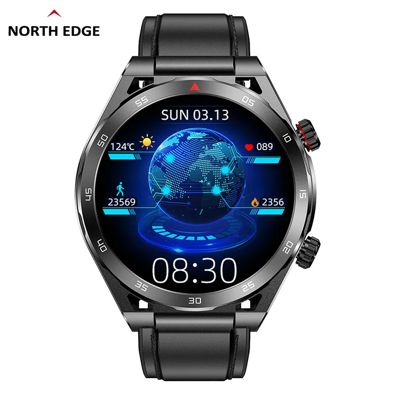 

NORTH EDGE Men Smart Watch Outdoor Fitness 1.39 Inch IPS 360*360 Display Bluetooth Call non-invasive blood glucose Smartwatch