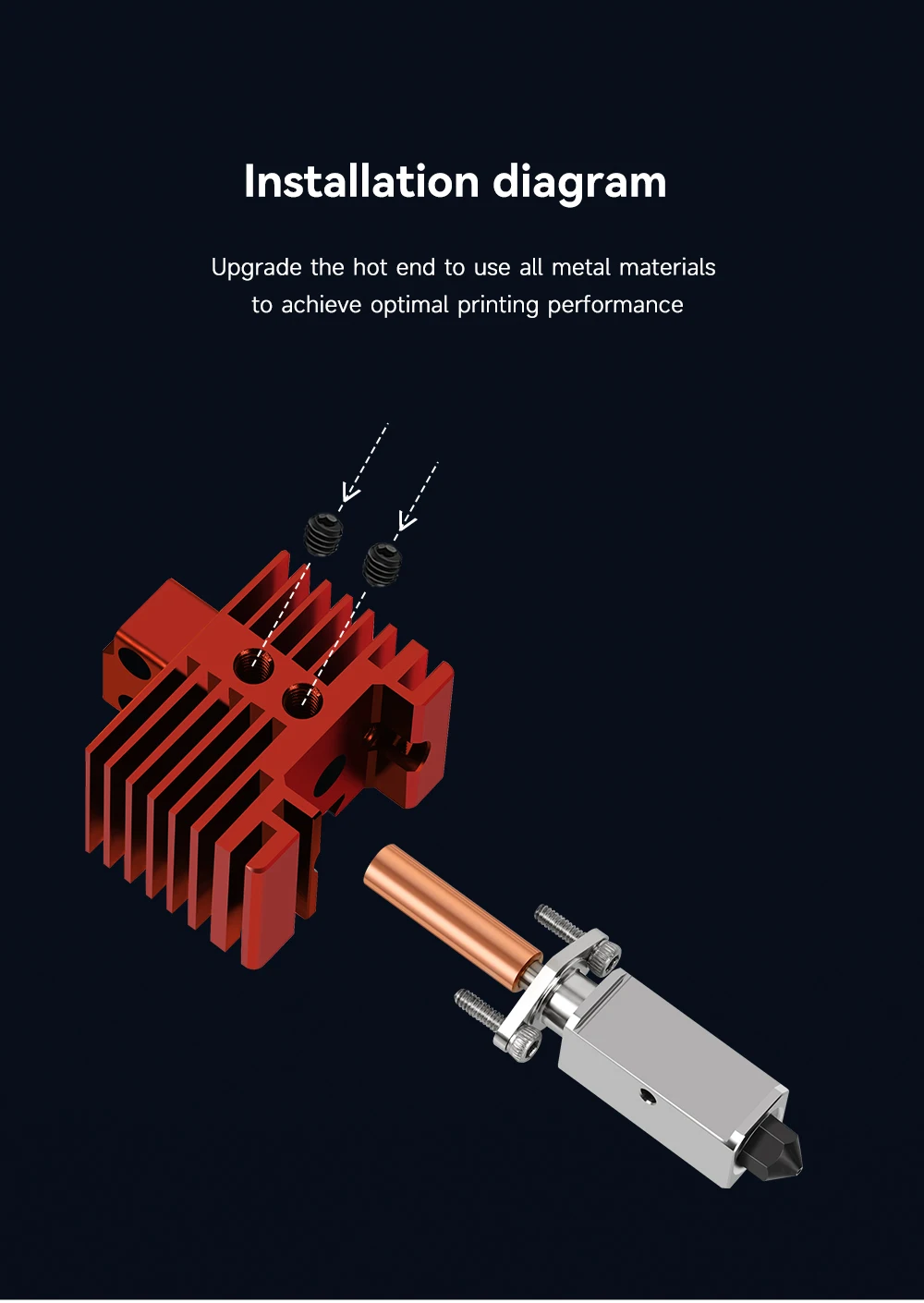 Hotend Bambu Lab p1p X1C P1S X1 V2.0 Upgrade Hot end Druckkopf 3D druck teile für bambulab Mit Düse – Detail 10