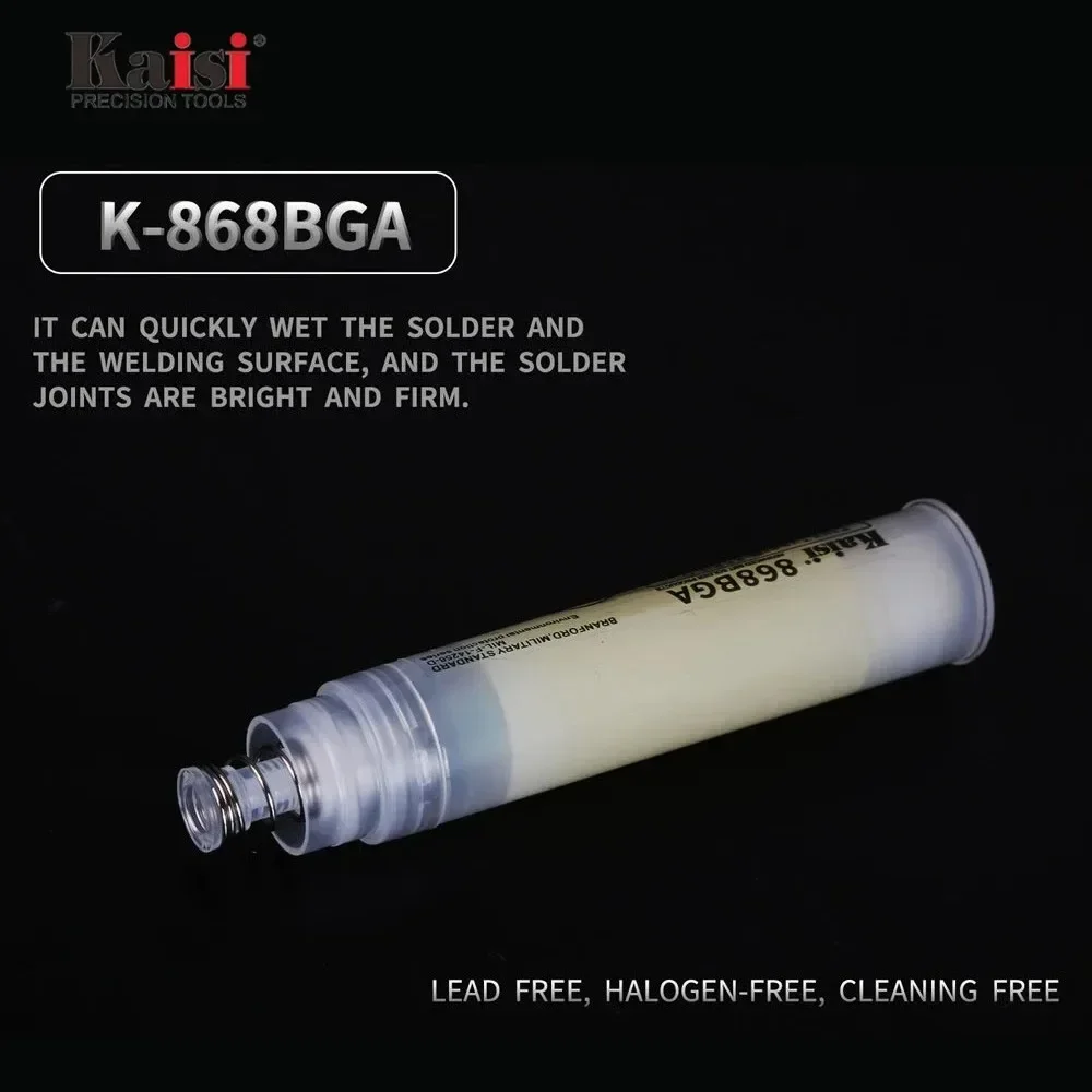 Kaisi 868 BGA Paste 10cc BGA PCB No-Clean Solder Past Flux Grease Soldering Repair for mobile phone BGA IC Repair Welding 6