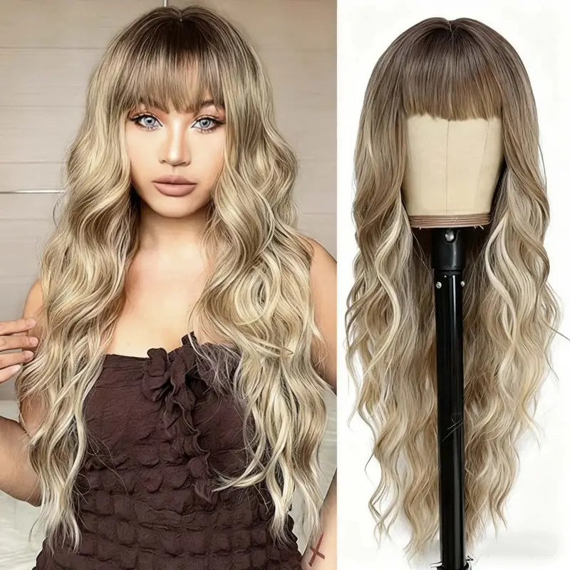 Cosplay Blonde Women's Wigs Ombre Blonde Curly Wig On Clearance Sale Glueless Pink Black Purple Wig Ladies Synthetic Wigund - Image 26