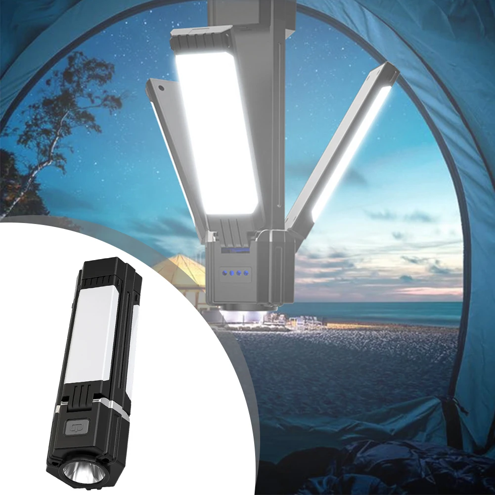 

Camping Strong Flashlight Multi-Function Light Dual Light Source With 90° Rotation Side Lantern For Outdoor Camping Hiking