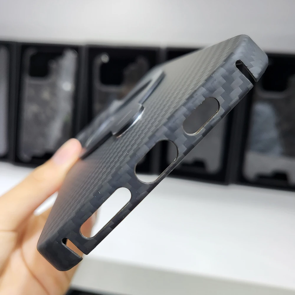 New Real Aramid Fiber Carbon Fiber For iPhone 14 Pro Max iPhone14 14Pro Magnet Bracket Ultra Thin 14ProMax Case Cover
