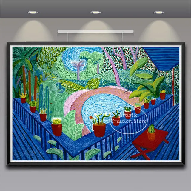 Poster Toile David Hockney 50x70cm - Déco Murale Moderne Pour Salon, Chambre - Art Contemporain Sans Cadre - 11
