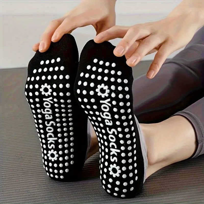 6 Pairs/set Yoga Cotton Socks Women's Short Boat Socks Pilates Floor Fitness Silicone Anti-Slip Dance Indoor pilates socks