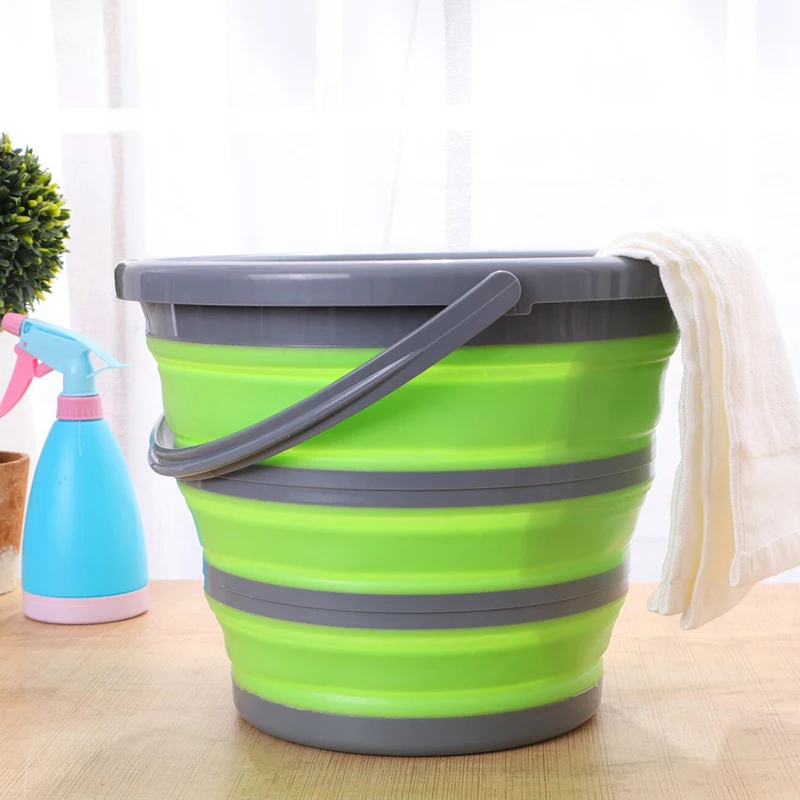 Folding Water Bucket Silicone Bucket Camping Supplies Home Bathroom Products Large Laundry Basket Clothes Storage Bucket