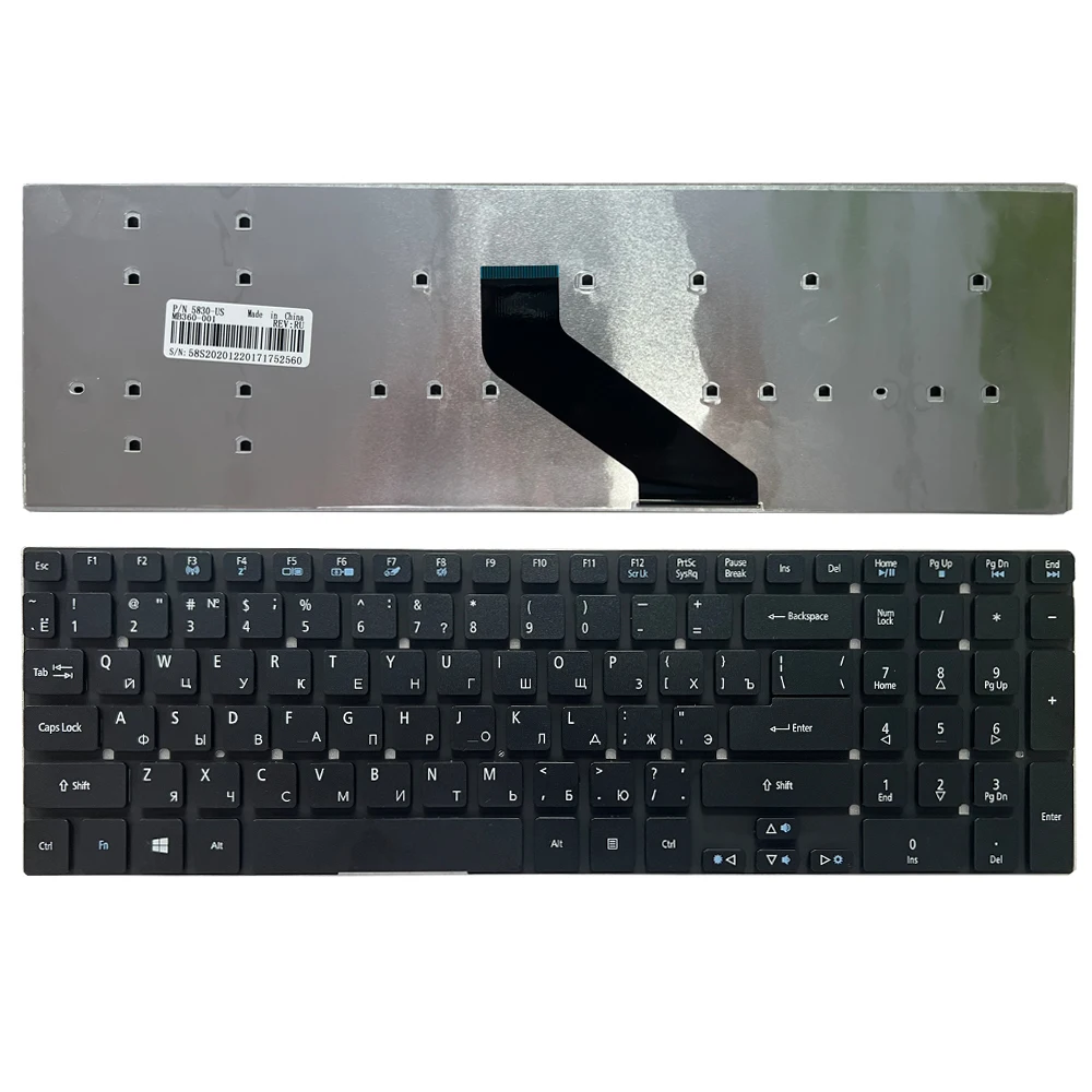 Teclado Russo para Acer Aspire Black ru E1522 E1-522g E1-510 E1-530 E1-530g E1-570 E1-570g E1-572 E1-572g E1731 E1-731g Novo