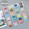 8Packs/Set Transparent Sticky Notes Self-Adhesive BookMarkers Annotation Reading Book Clear Tab Kawaii Cute Stationery 1