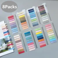 8Packs/Set Transparent Sticky Notes Self-Adhesive BookMarkers Annotation Reading Book Clear Tab Kawaii Cute Stationery 1