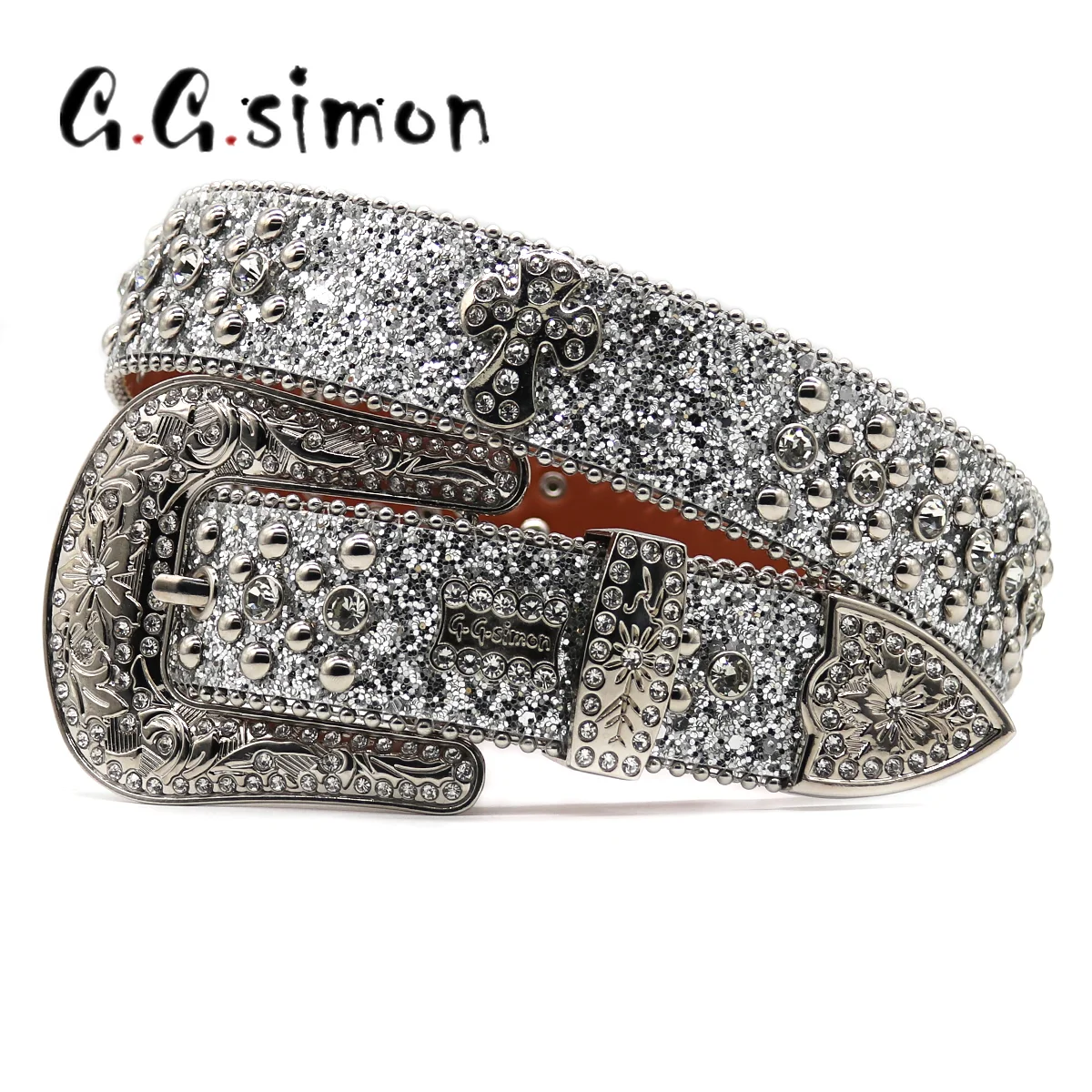 

GGSIMON Rhinestone Belts Luxury Strap Western Cowboy Diamonds Bling Belt Men Punk Y2K Crystal Studded Cinto De Strass For Jeans