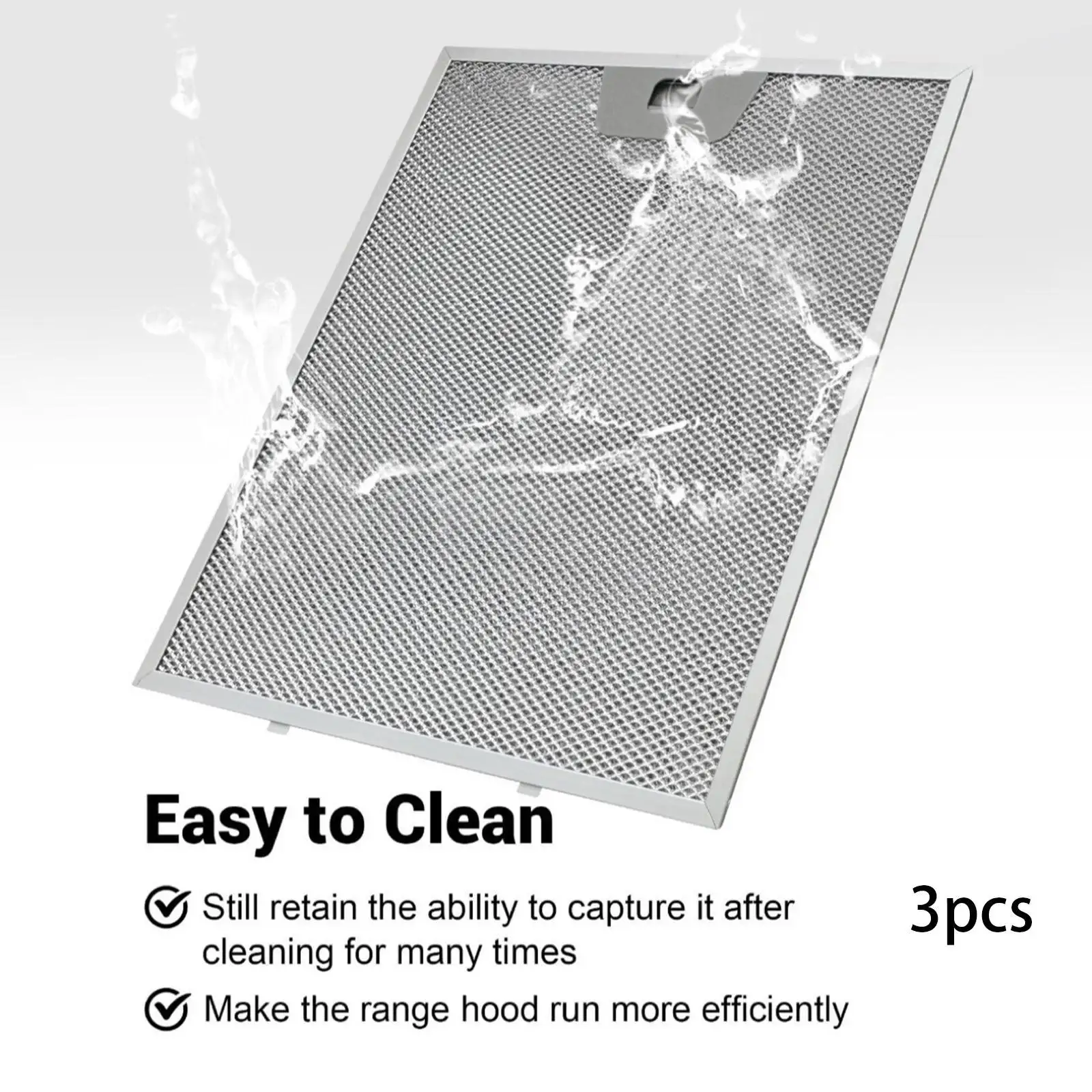 3Pcs Range Hood Grease Mesh Replacement Grease Filter for Room Restaurant