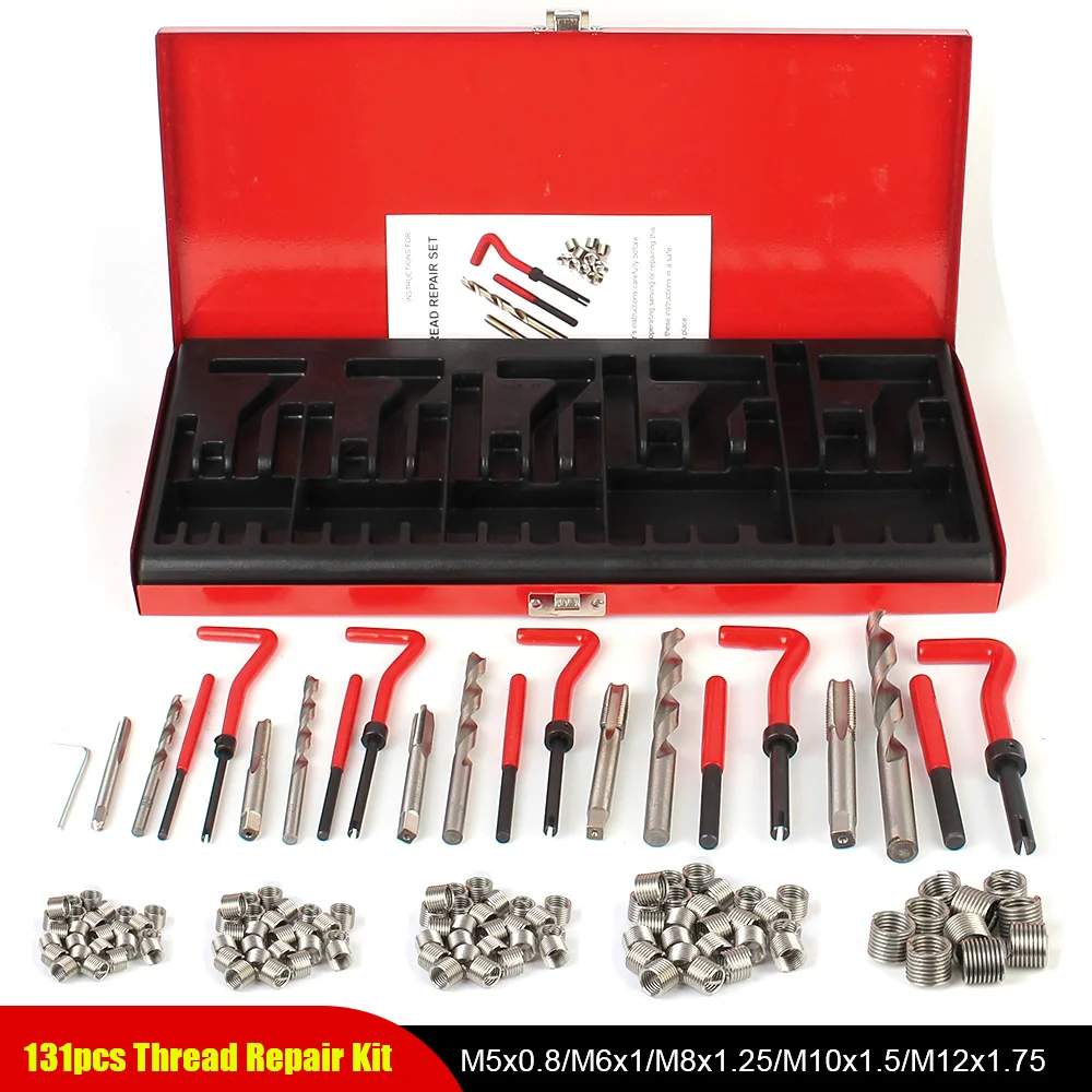 

Car Tools Car Accessories Engine Block Restoring Damaged Set M5 M6 M8 M10 M12 Thread Repair Tool Kit 88/131 pcs