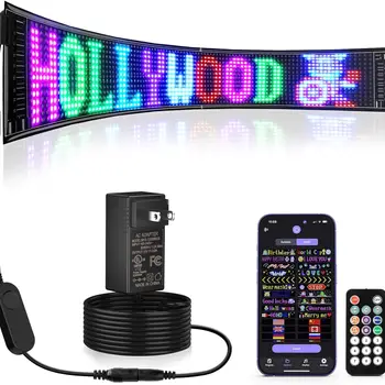 GOTUS 밝은 스크롤 광고 LED 사인, 1696 시리즈 원격 제어 버전, 블루투스 앱 제어 LED 자동차 사인 상품 이미지