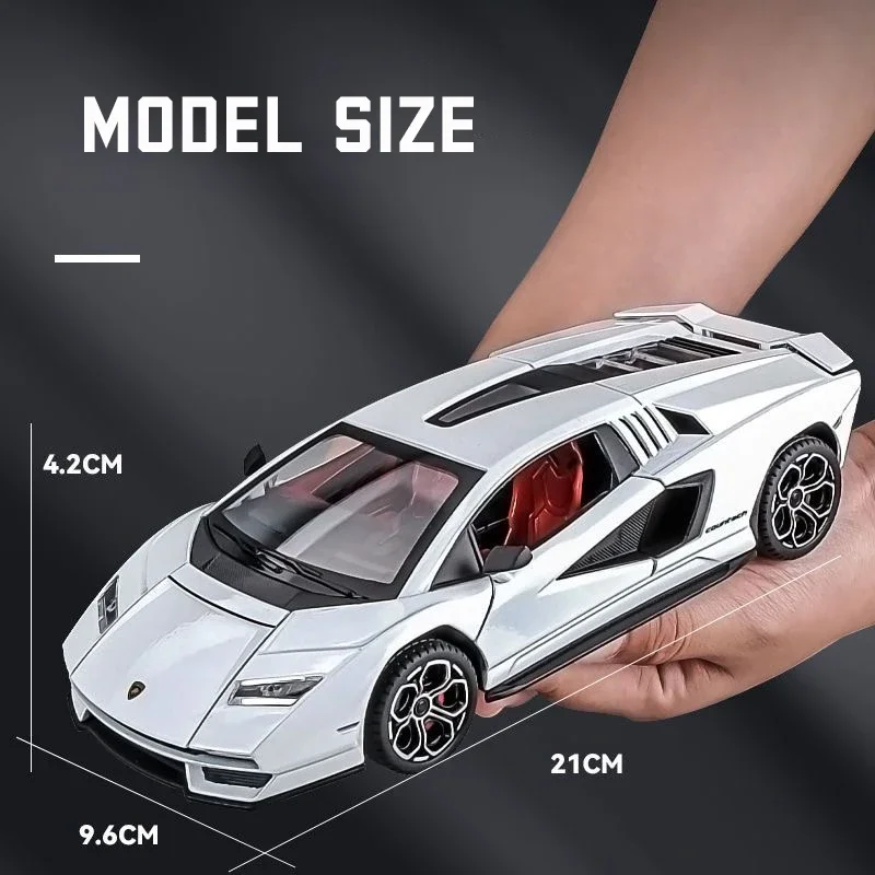 1:24 Lamborghini Countach LPI 800-4 Alloy Car Model Diecast Car Sound Light Car Lovers Collection Kids Birthday Gift Metal Toys