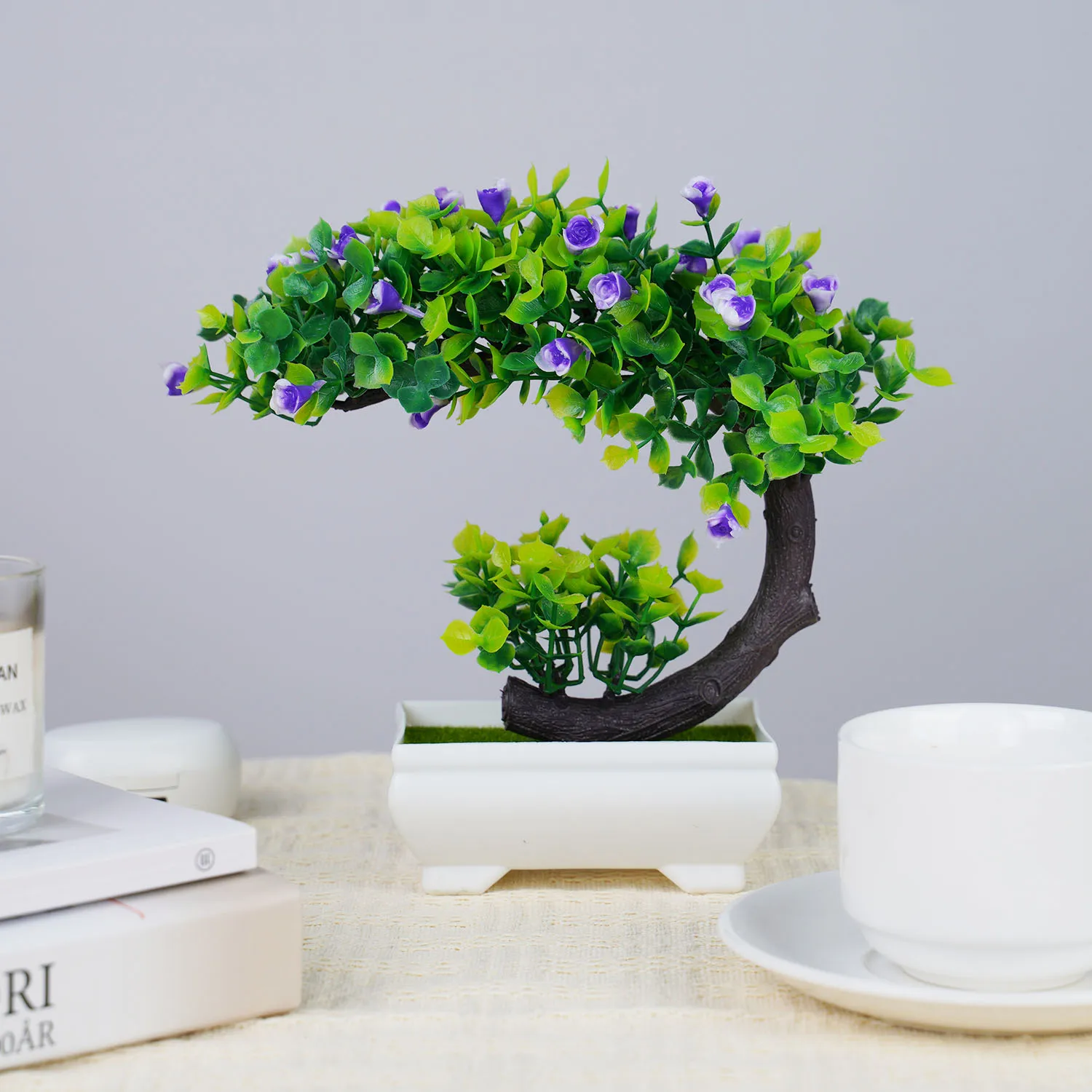 패션 가짜 책 열 수 있는 책 상자 보관함, 거실 장식, 커피 테이블 장식품, 클럽 호텔 소품, 책 장식, 3 개 8 인공 식물 분재 작은 나무 시뮬레이션 화분 식물, 가짜 꽃 테이블 화분 장식품, 정원 홈 호텔 장식