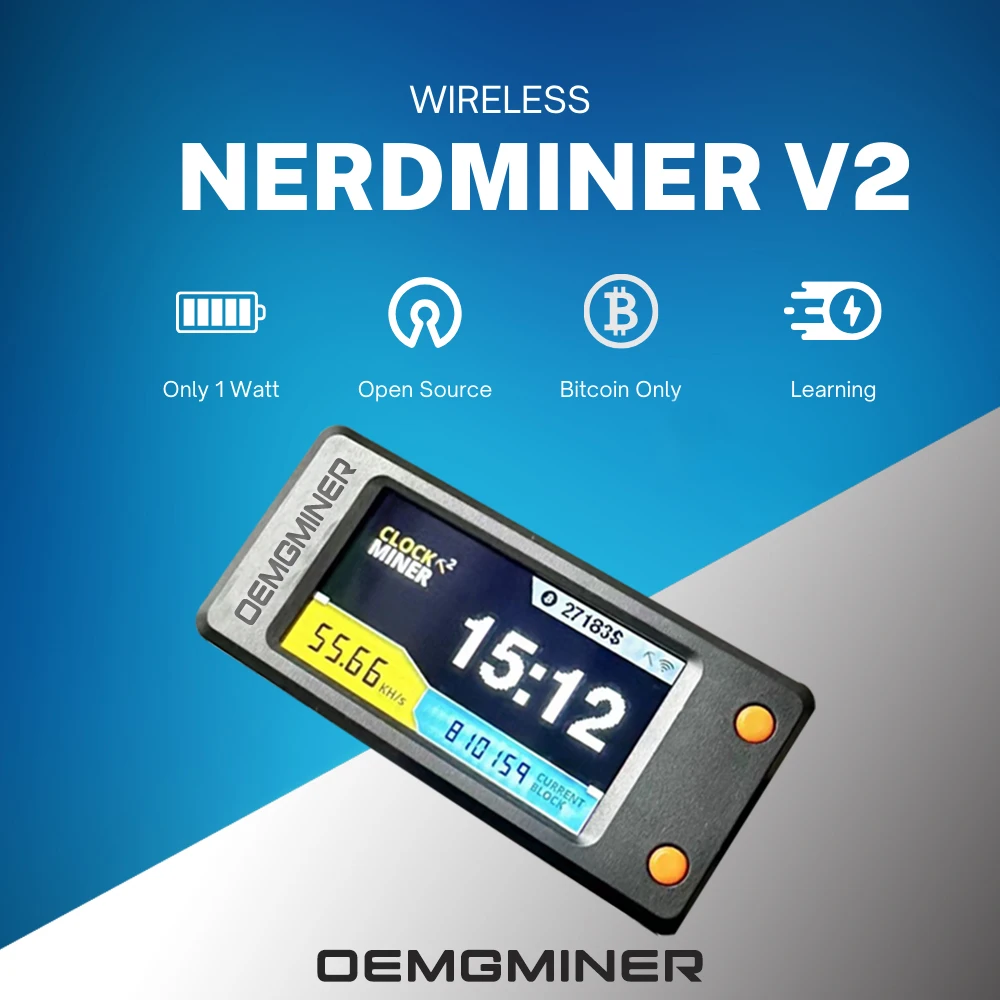 Solo Mining Device Nerd Miner 300+KH/s Bitcoin Solo Miner - WiFi BTC  Lottery Mining Device 300 KH/s Mining Device