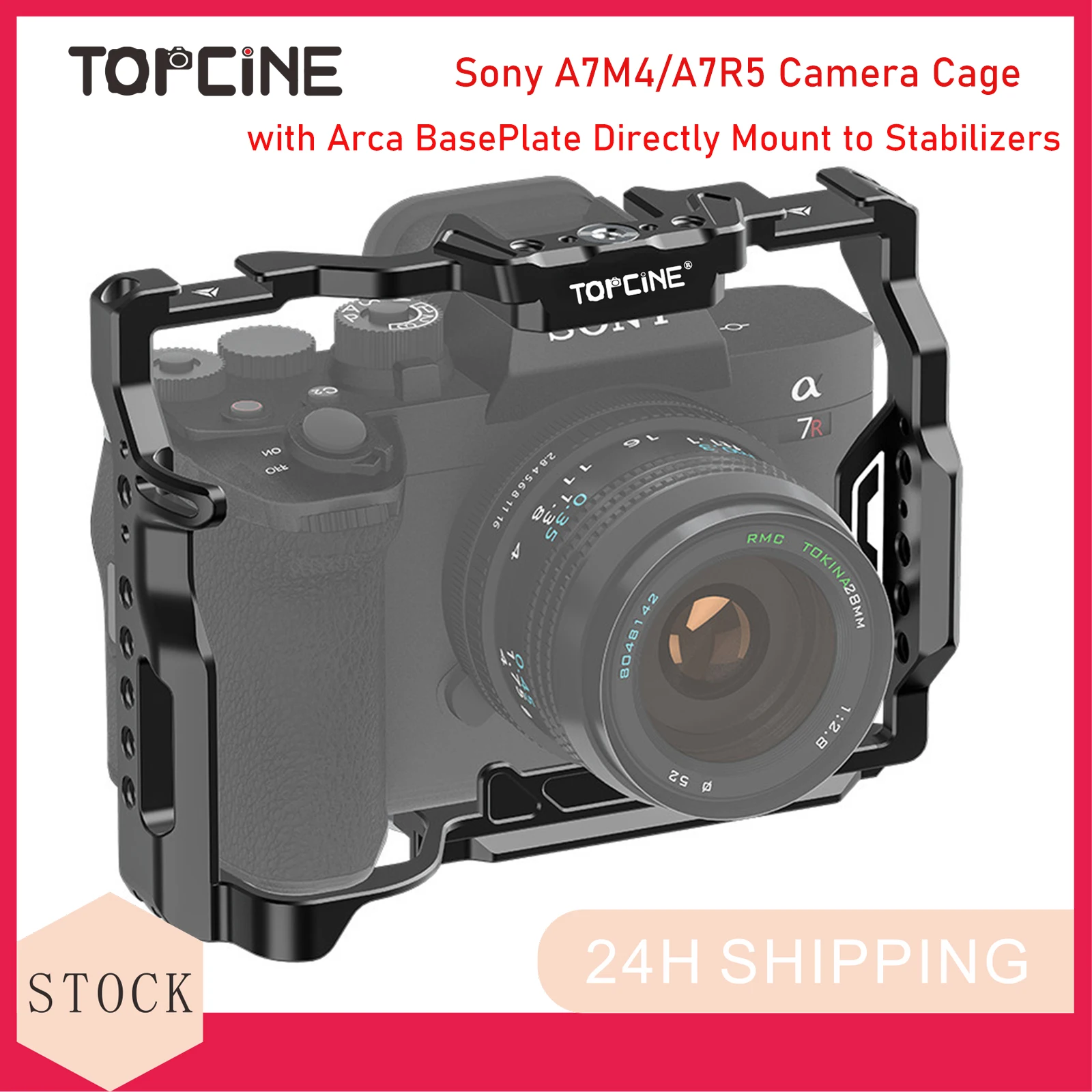 Gabbia Per Fotocamera Topcine A7R5/A7M4 A7R5 Gabbia Completa Con Attacco Rapido Inferiore Arca Allo Stabilizzatore, Accessori Per Fotocamere Con Monta