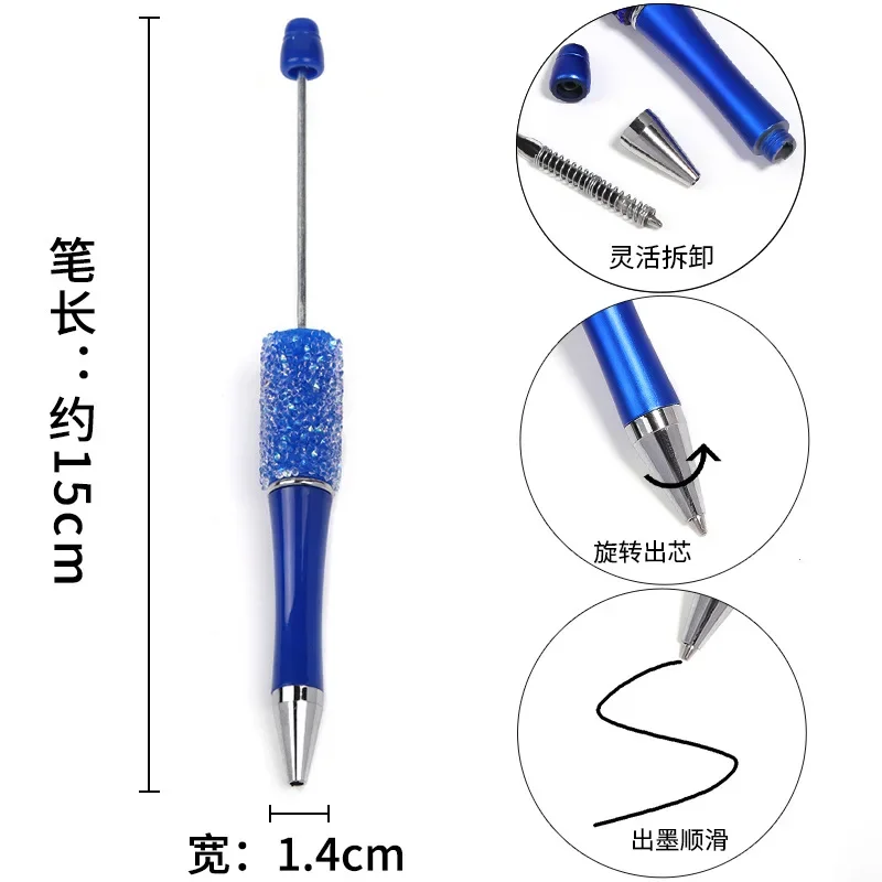 반짝이 다이아몬드 펜 DIY 구슬 펜, 수제 구슬 펜, 볼 펜, 학생 학교 사무실 선물, 도매 가격, 100 개