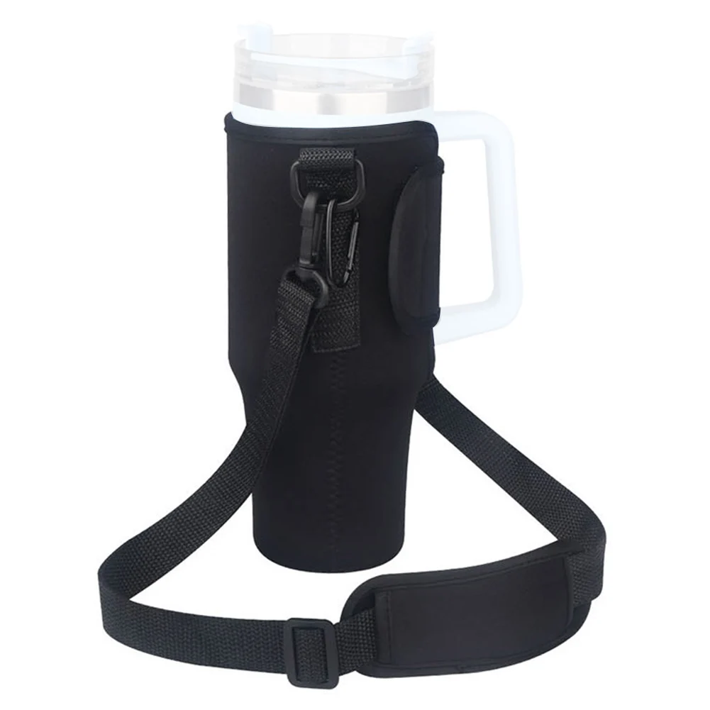 

40oz Neoprene Water Bottle Carrier Bag For Stanley Quencher Cup Sleeve With Adjustable Shoulder Strap Water Bottle Holder Pouch