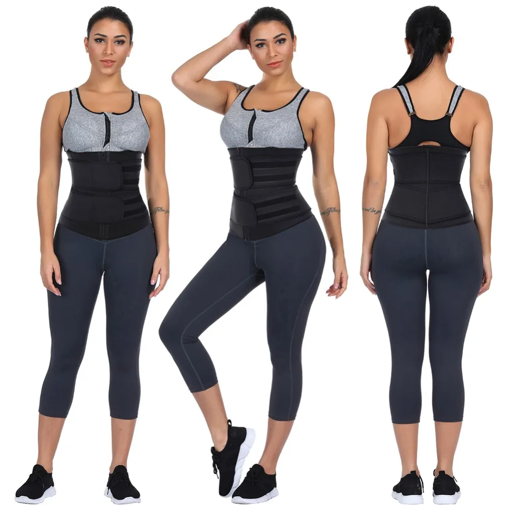 Women Waist Trainer Body Shapers Slimming Sheath Tummy Reducing Shapewear Belly Sweat Strips Sauna Corset Workout Trimmer Belts