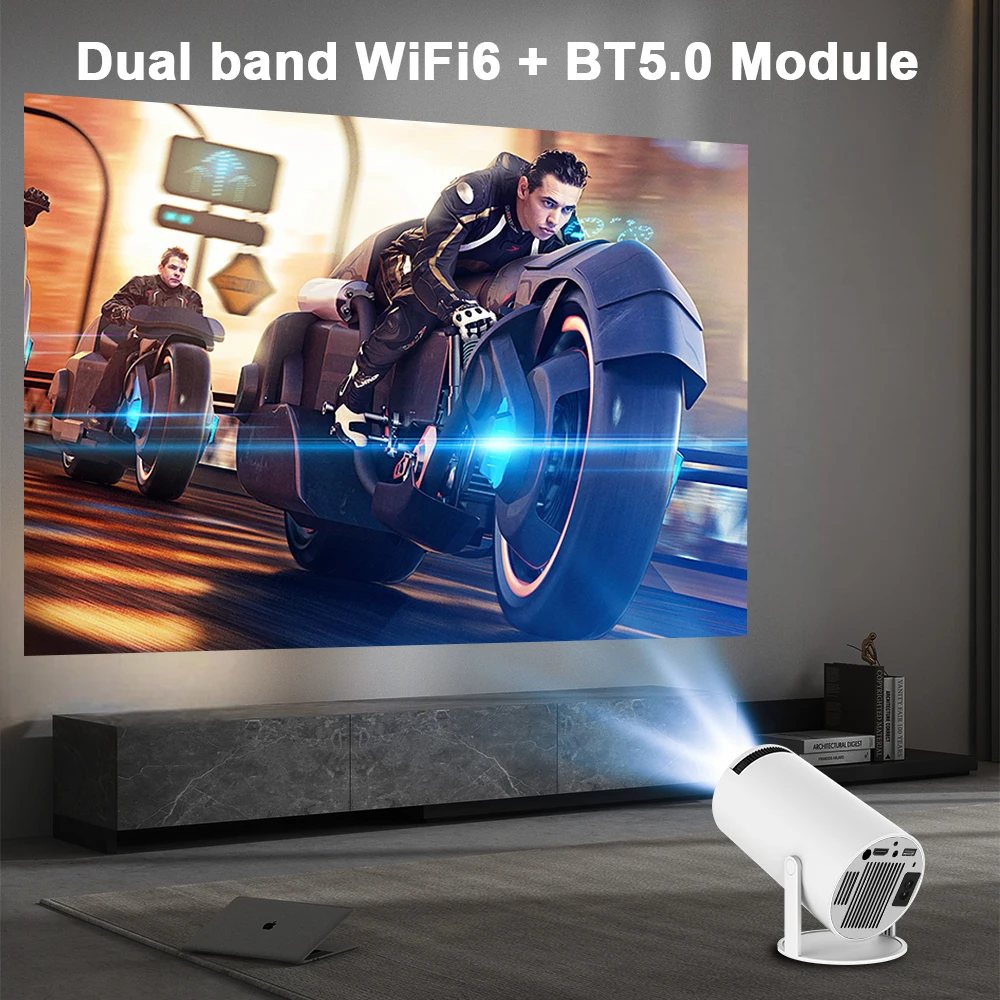 Transpeed Android 11Projector 1280*720P 4K Wifi6 200ANSI AllwinnerH713 180° flexible BT5.0 Home Cinema Outdoor portable Projetor 5