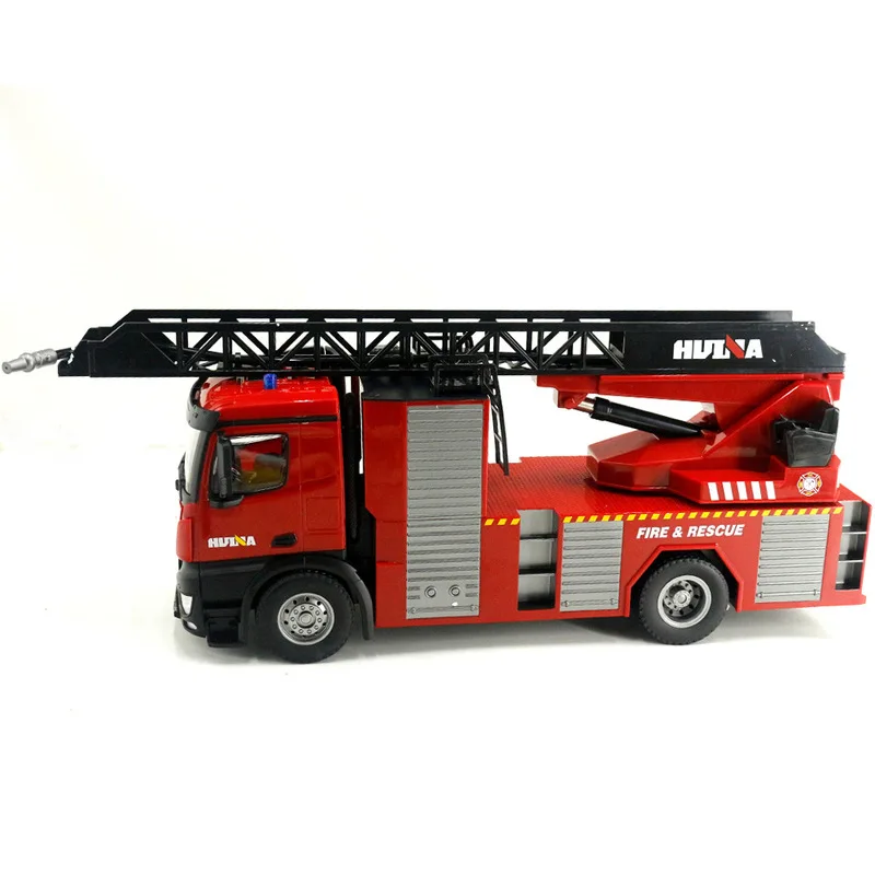 Huina 1:14 Fire Truck Simulation Water Spray Sound Effect Lighting Fire Ladder Multi Functional Engineering Vehicle 4