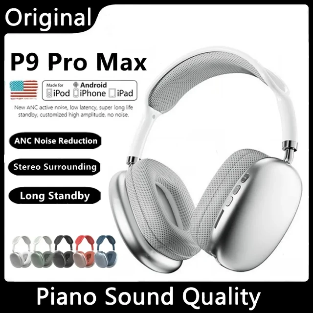 Original Air Max P9 Pro Wireless Bluetooth Earphones Noise Cancelling Mic  Pods Over Ear Sports Gaming Headset For Apple iPhone - AliExpress