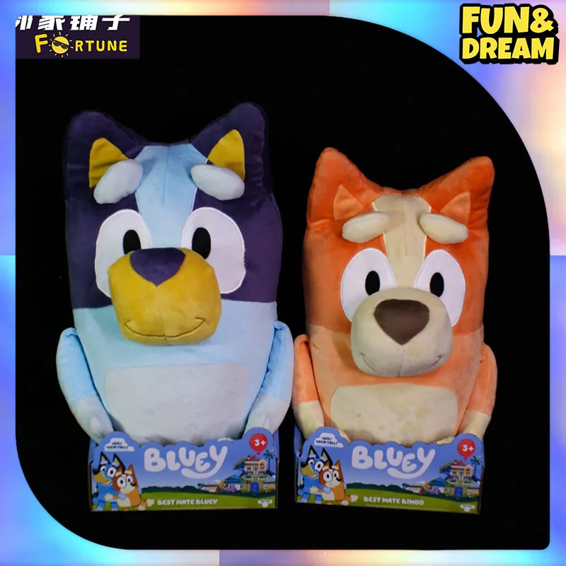 Genuine Bluey Family Bluey Anderfrienz Toy Handicraft Boy Bingo Doll Booker Kid Big House Model Toy Two Bluey Dolls 5