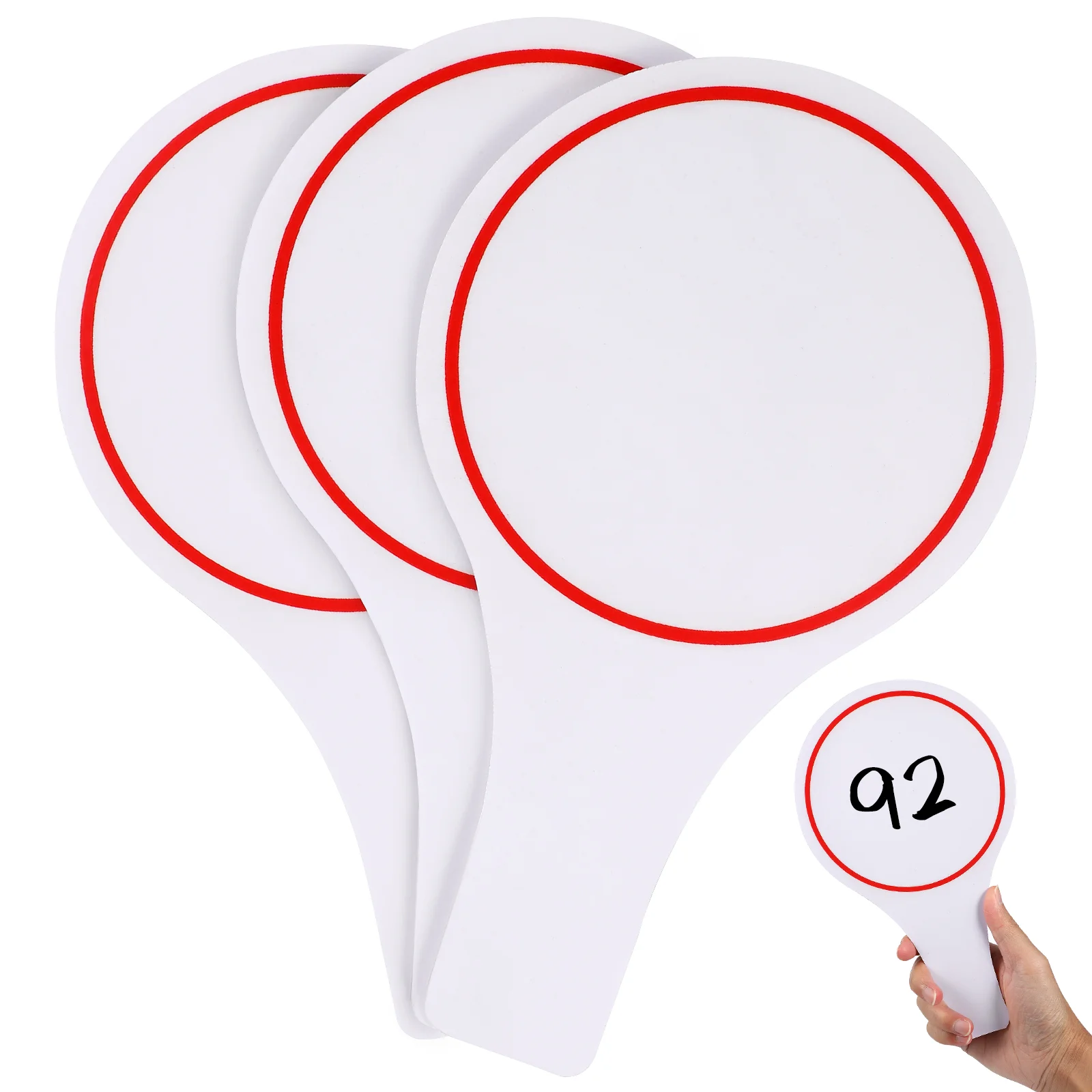 

Score Board Teaching Props Answer Paddle Voting Scoreboard Scoring Handheld White with Handle Blank Flags