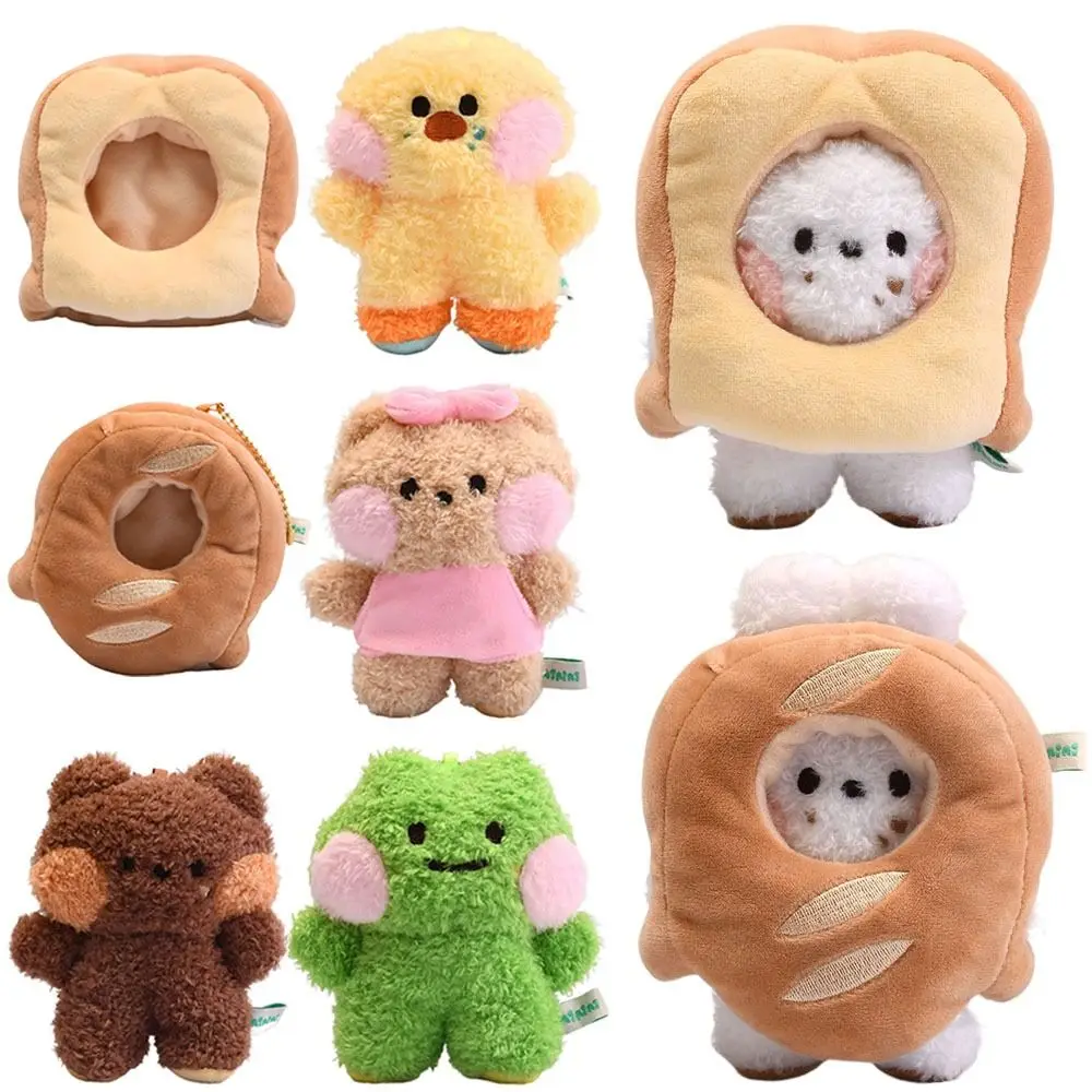 

Kawaii Bread Series Cartoon Plush Doll Multicolor Frog Duck Bag Ornament Stuffed Keychain Hanging Fluffy Animal Pendant
