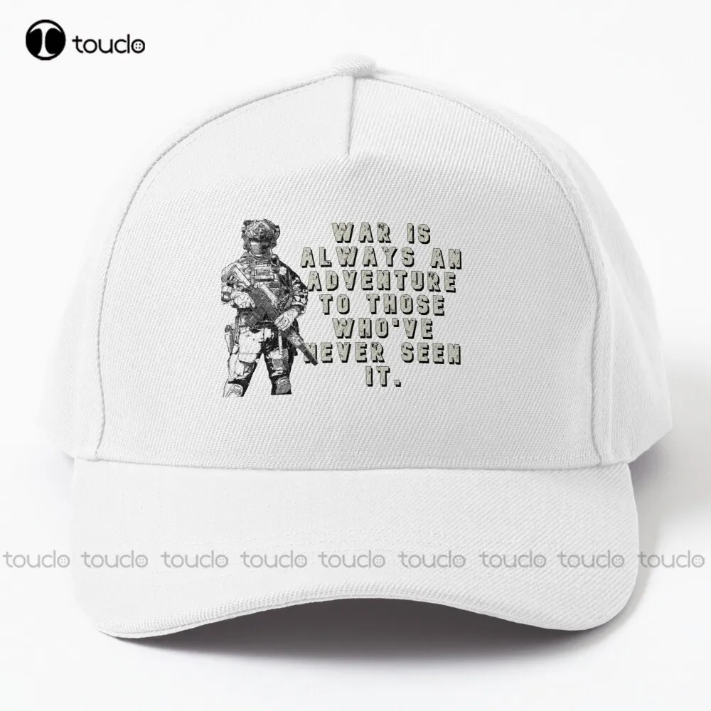 

War Is Always An Adventure To Those Who'Ve Never Seen It. Baseball Cap Fitted Hats For Men Hip Hop Trucker Hats Denim Caps