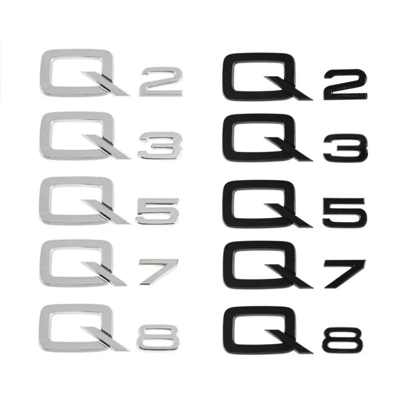 Adesivo Per Auto Q2 Q3 Q5 Q7 Q8 È Adatto Per Audi Q Series Car Sticker Q2 Q3 Q5 Q7 Q8 Car Logo Standard Tail Label