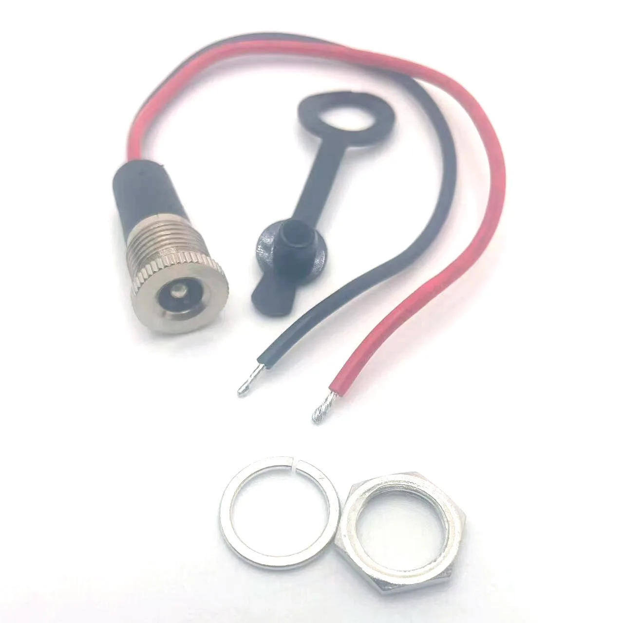 

100pcs DC099 5.5 * 2.1 5.5 * 2.5 10A DC power socket brass threaded high current charging all metal female socket