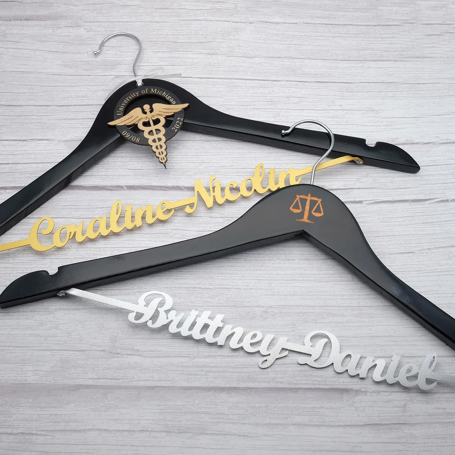 

Personalized White Coat Hanger, Custom Gift for New Doctor, Medical School Graduation Gift, First White Coat