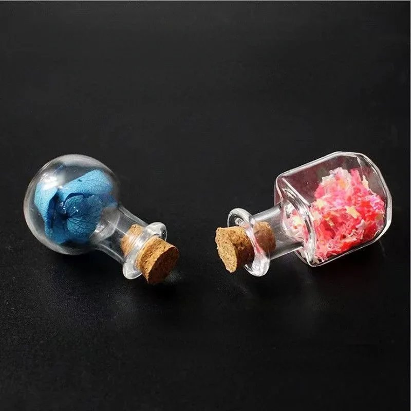 10 Pcs Glass Bottles Miniature Potion Bottle Mini Cork Glass Vials Wedding DIY Mini Drift Flask Wishing Perfume Glasses Jars
