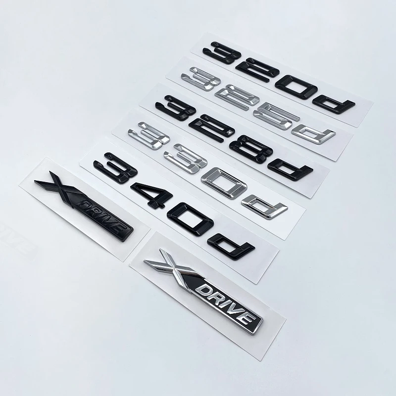 

316d 318d 320d 323d 325d 330d 335d Trunk Boot Emblem Letter Badges Car Logo for BMW 3-series F31 F34 E90 E46 Silver Glossy Black