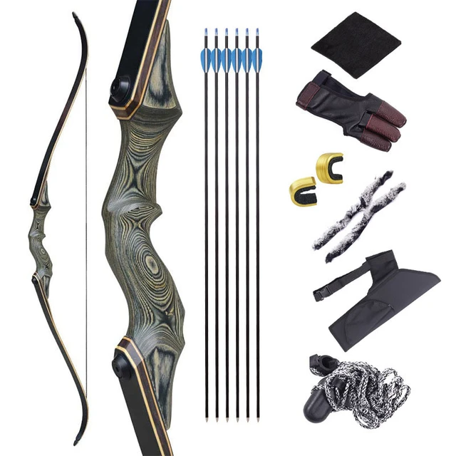 60inch 30-60lbs Archery Recurve Bow Black Hunter Bow, 42% OFF