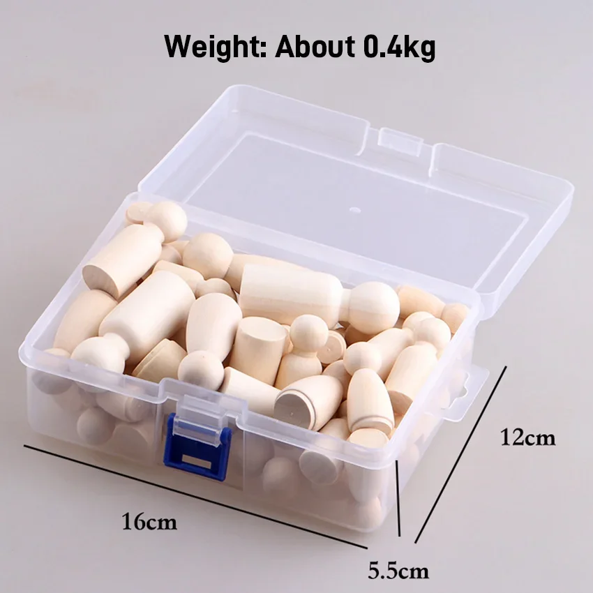 50PCS Natural Wooden Peg Dolls for DIY Painting Crafts 6