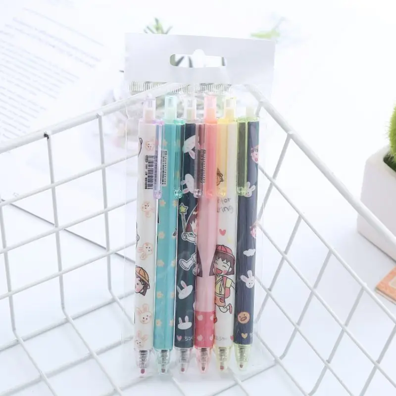 Gel Colored Pens 1 Set /6 Piece