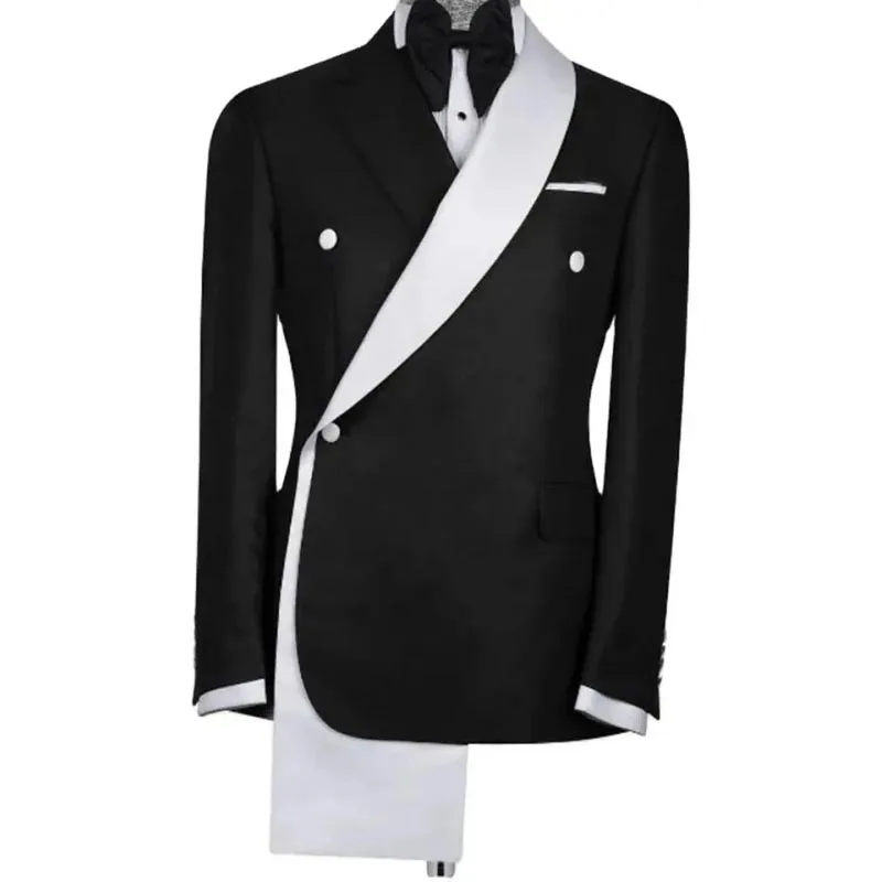 

Костюм мужской из двух предметов, шикарный пиджак и брюки, блестящий деловой костюм на одной пуговице, с воротником-шалью, одежда для выпускного вечера