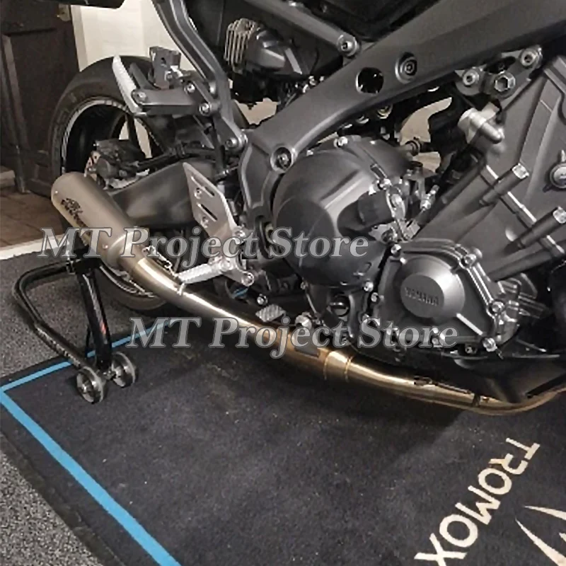 Full System Motorcycle Exhaust Escape Modify Front Link Pipe Carbon Fiber Muffler Slip-On For YAMAHA MT09 MT-09 FZ09 2021 - 2023 - Image 3