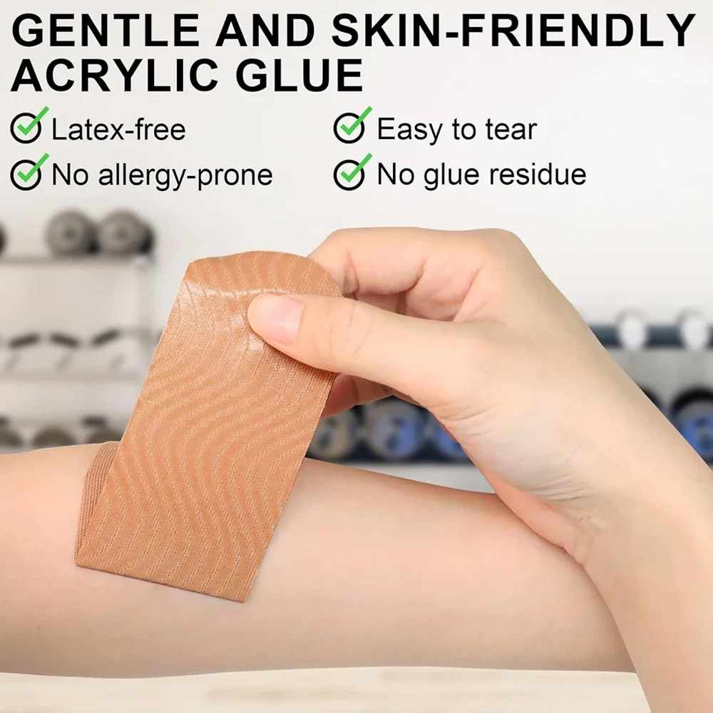 10 PCS Kinesiology Tape Pro 운동 스포츠, 방수 통기성 운동 탄성 Kneepad 근육, 체육관 피트니스를위한 무릎 테이핑