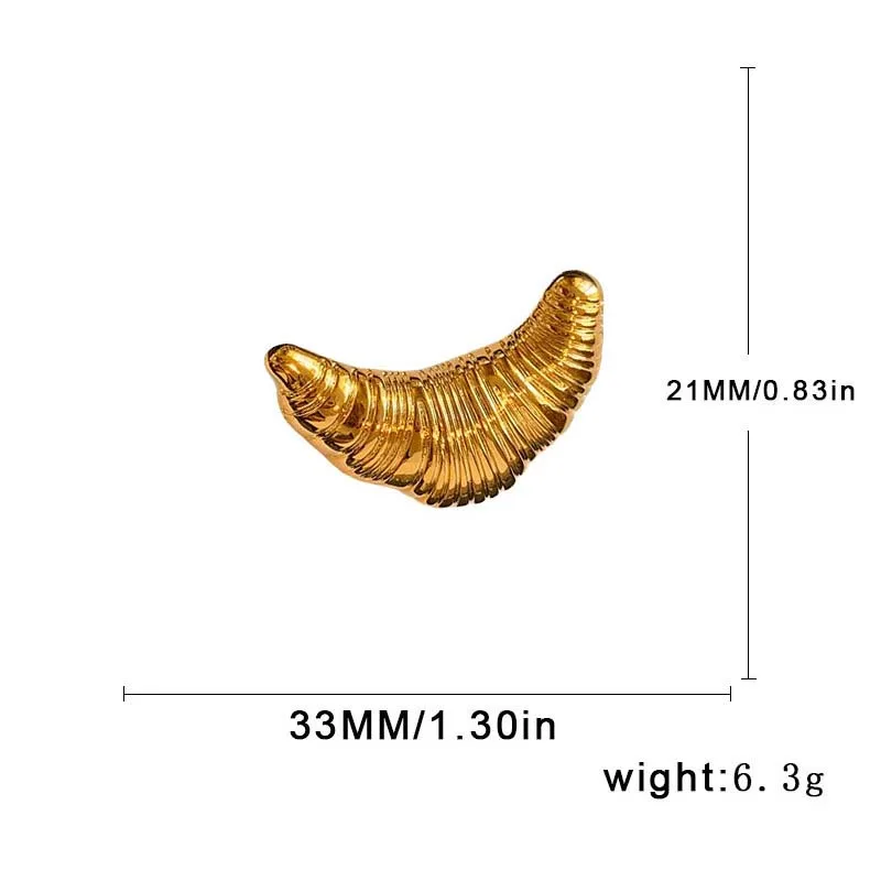 Trend Croissant Brooches Men Women Couple Metal Pins Jewelry Gifts