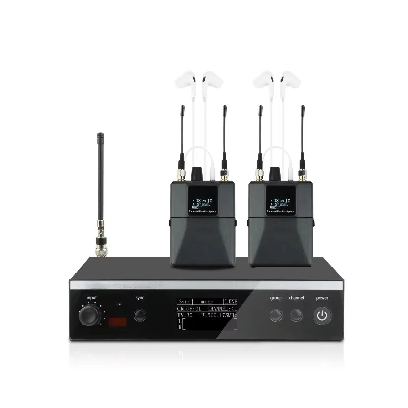 Wireless In Ear Monitor HONGUAN PSM-300 Stereo In Ear Monitor Wireless System Mono Converts to Stereo Digital Signal Processor 28 Bits for Stage Return