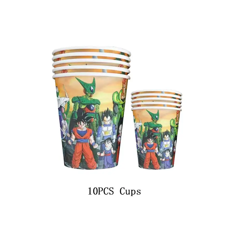thumbnail image 1 of Decoraciones para fiestas de cumpleaños de Anime Dragon Ball Z, vajilla para fiestas temáticas de Goku, vasos de papel, platos, máscaras, globos, suministros para decoración para niños, 1 of 5